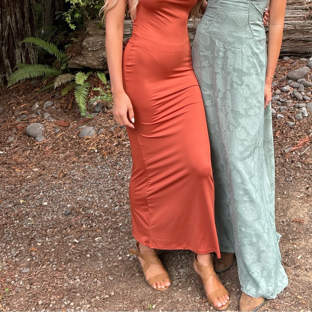 Rust Orange Maxi Dress